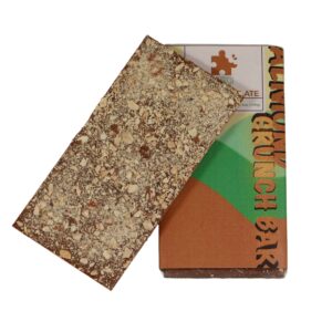 Almond Crunch Bar Chocolate 500mg CBD by Keo Edibles with rich milk chocolate and roasted almonds